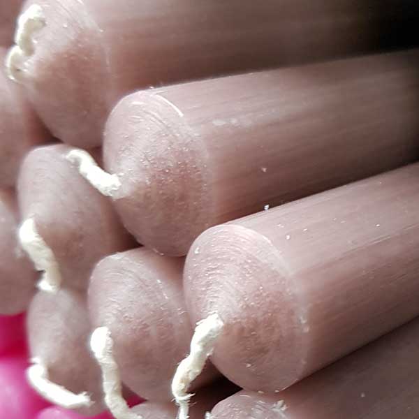 Dusty Pink 8 inch Rustic Baton Dinner Candle