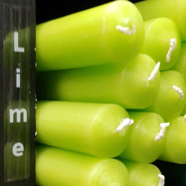 Lime 8 inch Rustic Baton Dinner Candle