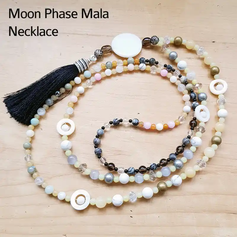 Moon Phase Mala Necklace