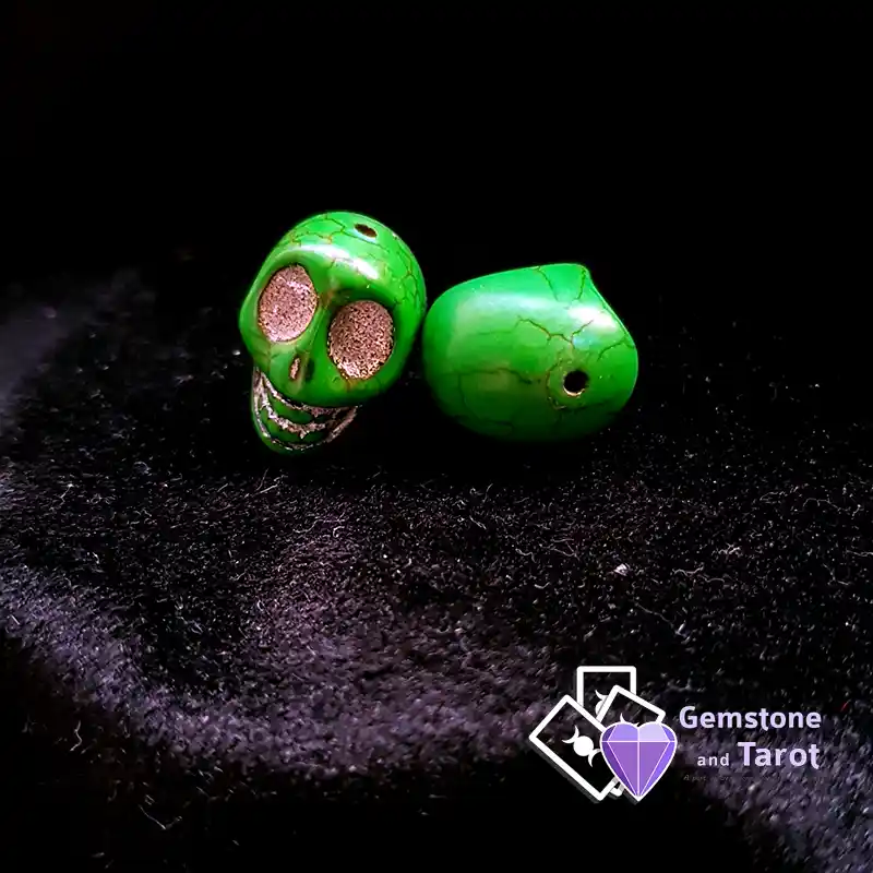 Green Howlite Skull Bead 18mm