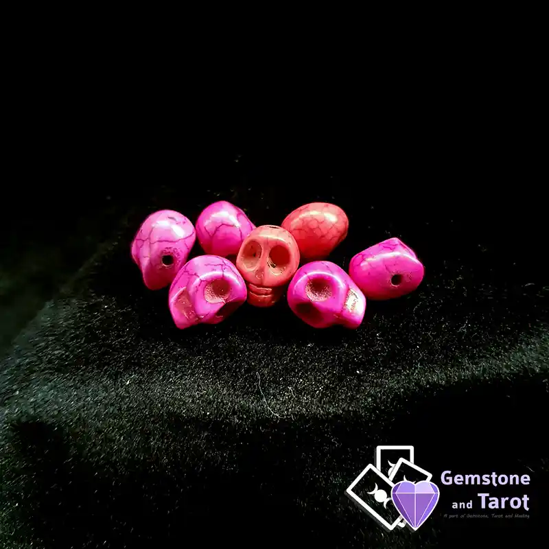 Pink Howlite Skull Bead 13mm