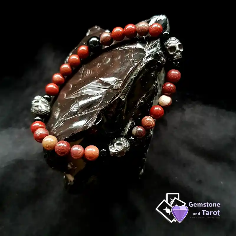 Rose Skull Mookaite Bracelet