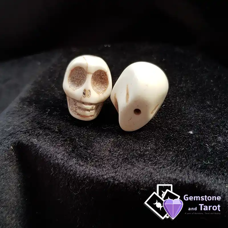 White Howlite Skull Bead 18mm