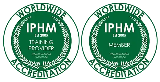 IPHM Logos for accredited training provider and therapist