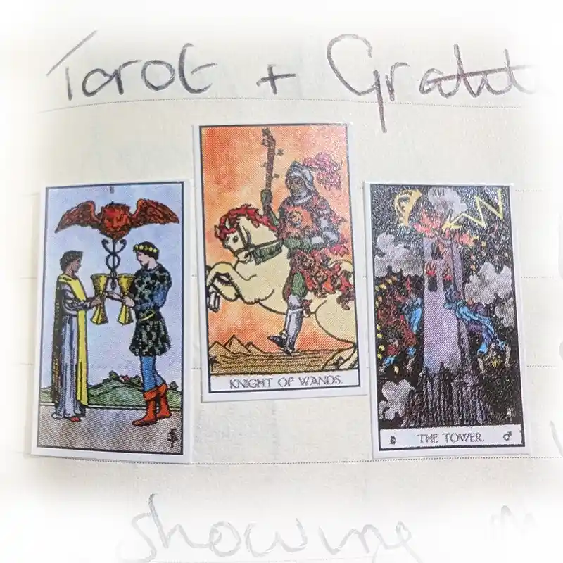 Three card tarot showing The Blasted Tower